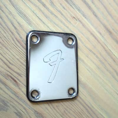 Fender Neckplate 1980's with original Black back pad image 1