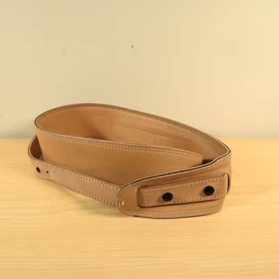 LM Padded Brown Bass 3" Inch Leather Guitar Strap image 5