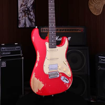 Dhatarattha HSS Strat-Style – Fiesta Red Nitro Relic image 6