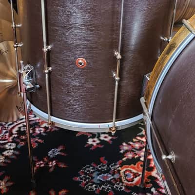 Ludwig Vintage 4pc Drum Set 1920’s - Mahogany Brass image 4