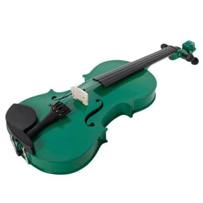 4/4 Full Size Green Acoustic Violin Set – Maple Top Beginner Violin with Case, Bow & Rosin – Stylish Musical Starter Kit for Students, Teens & Adults image 4