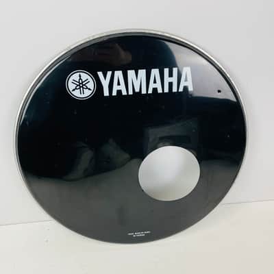 22" Yamaha Bass Drum Skin | Black Drum Head With Port Hole #1934 image 1