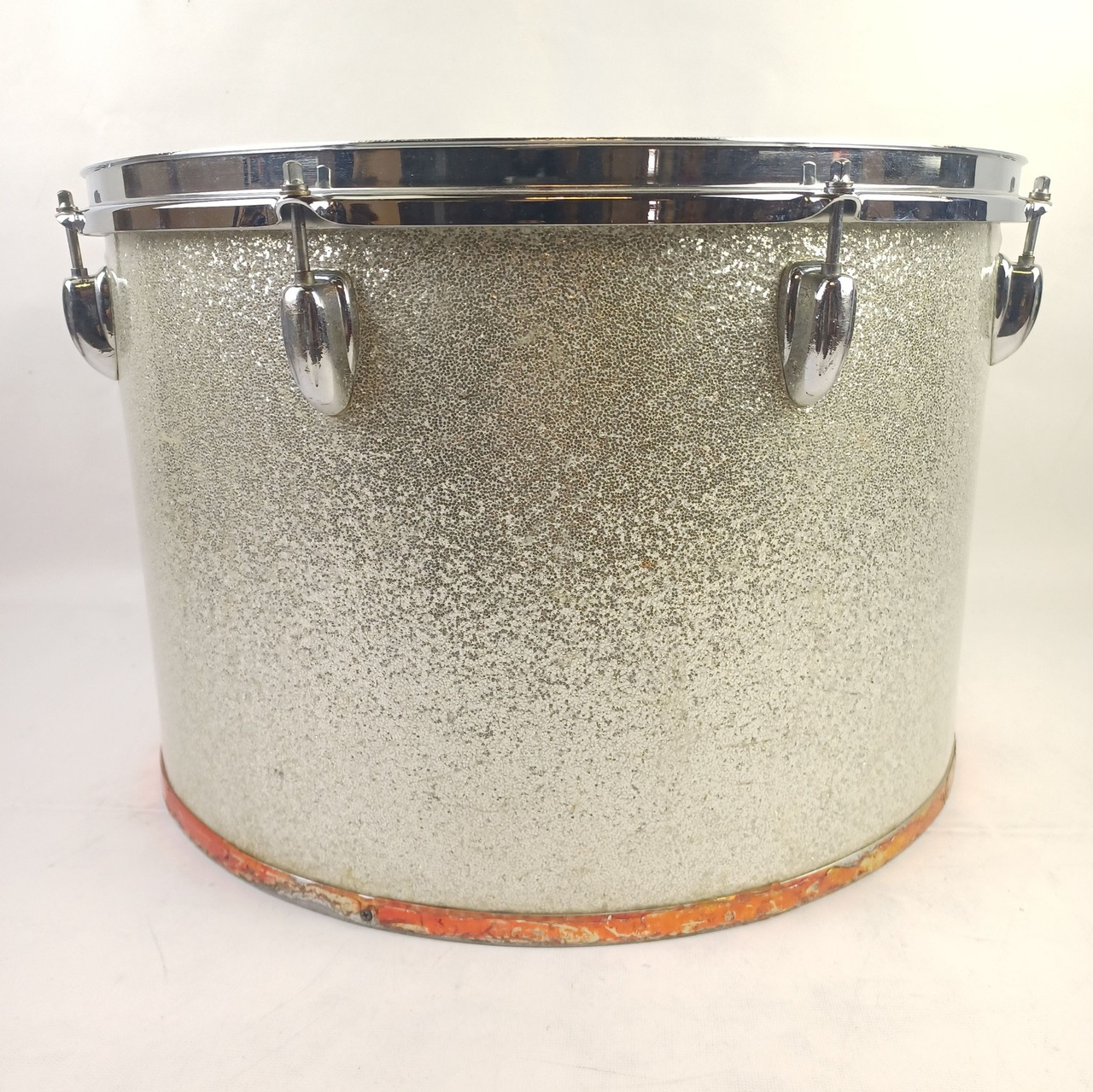 Slingerland 12x18" 3Ply Silver Sparkle Wrap Concert Tom Drum Marching Quad/Bass — main photograph