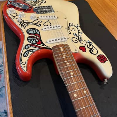 Fender Limited Edition Jimi Hendrix Artist Series Signature Monterey Pop Festival Graphic Stratocaster 2017 Strat PF Pau Ferro Fingerboard Fretboard Beautiful Upgrade Custom Fender Case Velour with Candy! image 4