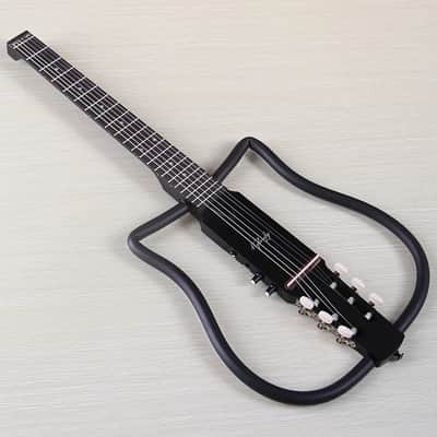 Foldable Silent Electric Classical Headless Guitar, Maple Neck, Matte Black Finish