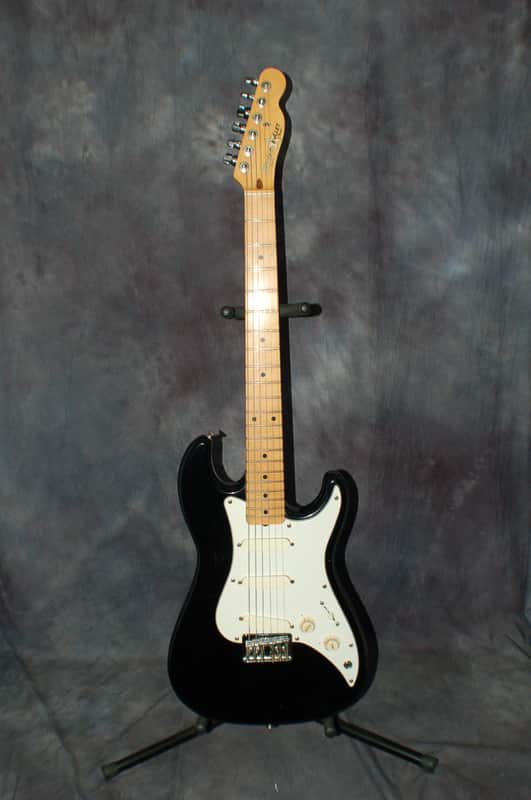 1983 Fender Made in Japan Squire Bullet Black Hard Tail Pro Setup Fender Gigbag image 1