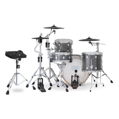 DW DWe 4pc Complete Electronic/Acoustic Drum Set w/Roland Cymbals & V51 Black Galaxy image 3