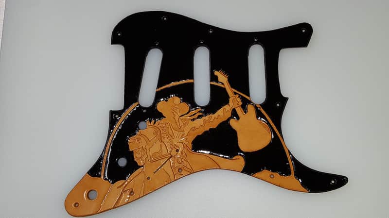 leather Pick guard Custom fitsTelecaster 2019 "this is just a sample but you design your pick guard" image 1