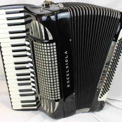 3479 - Black Excelsior Excelsiola 740 Magnante Piano Accordion LMMM 41 120 image 1