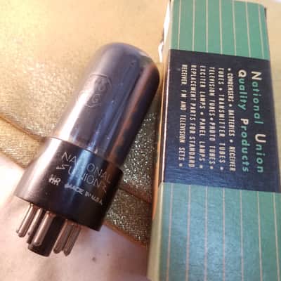 NU National Union 6V6GT/G tNOS AT1000 TESTED Vacuum Tube greyglass Rare WWII era Beam Power 6V6 1942-1946 image 1