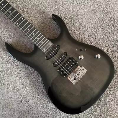Grey Burst SSH Guitar Tiger Maple Top Basswood Body, Maple Neck image 1