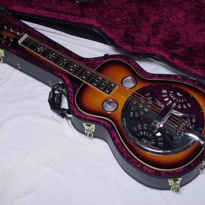 Gold Tone PBS-D Paul Beard Signature Deluxe Square Neck Resonator LEFTY - Two Tone Tobacco - B Stock image 1