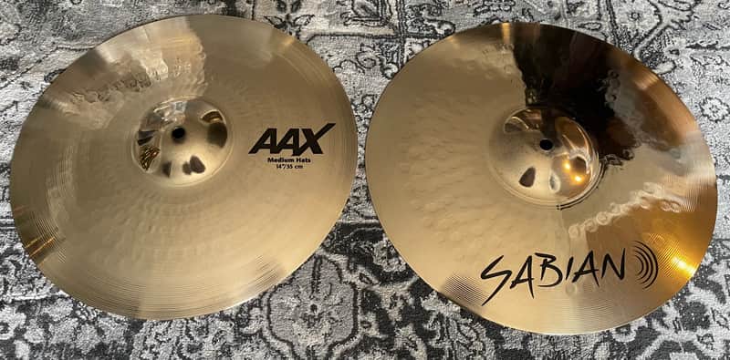 Sabian 14” AAX Medium Hi-Hats - Brilliant image 1