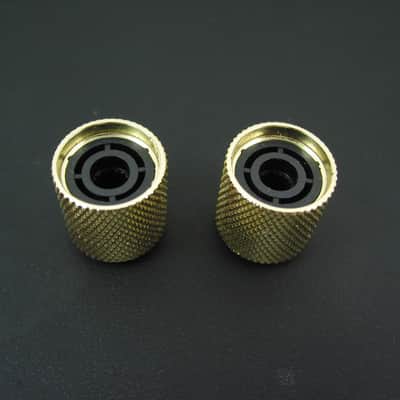 Premium Metal Control Knobs for Telecaster Knurled Inserts for Split Shaft Pots - Gold image 3