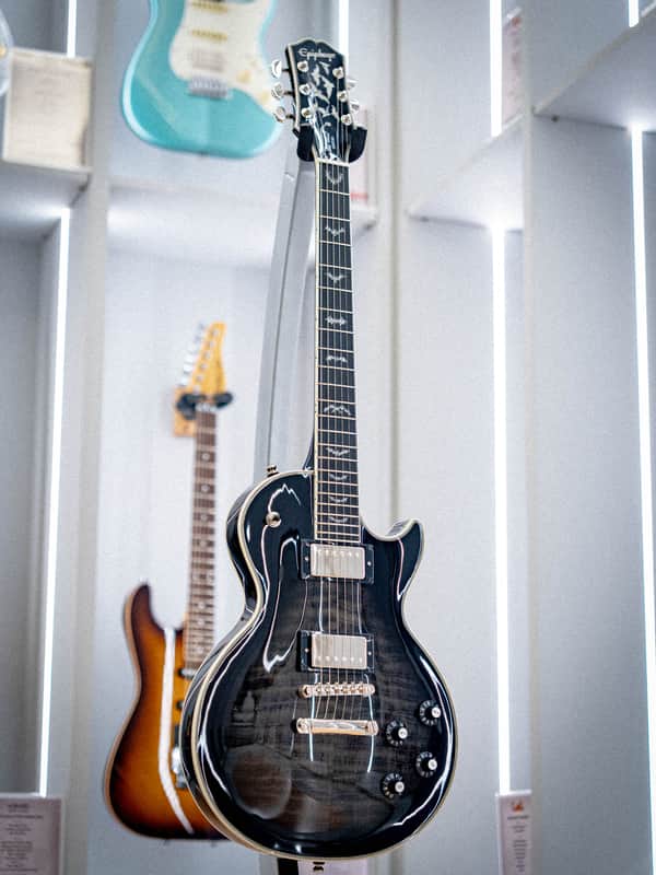 Epiphone Les Paul Custom Bats in Flight Transparent Ebony Burst image 1