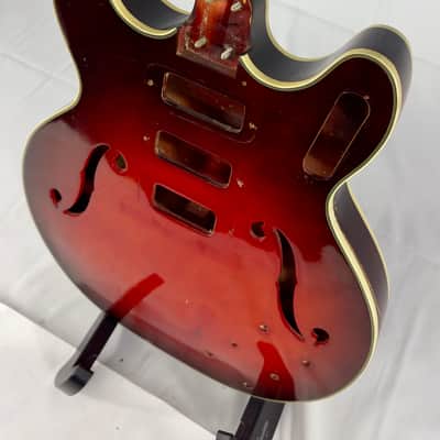 Harmony H-78 Hollow Body Electric Guitar Body  1964 Red Burst image 4