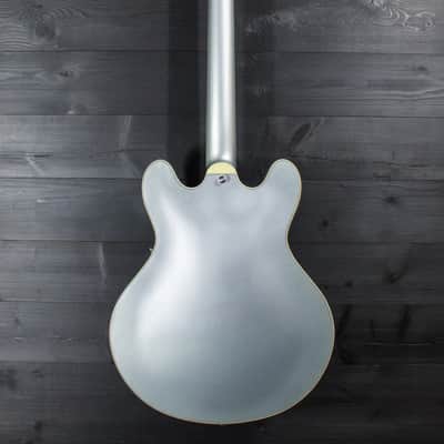 Eastman T64 Trapeze Iced Blue Metallic Hollowbody Electric Guitar image 3