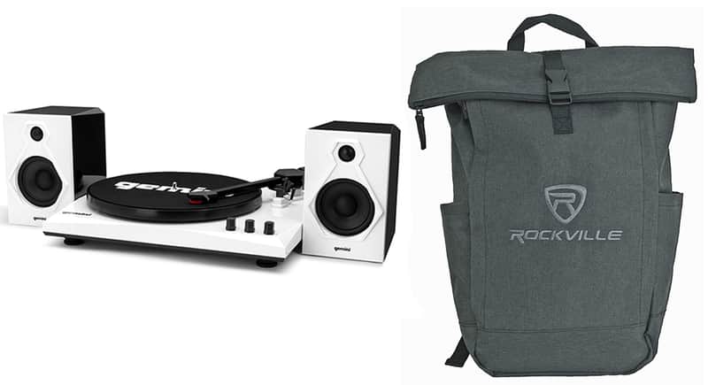 Gemini TT-900 Vinyl Record Player Turntable w/Bluetooth+Speakers+Laptop Backpack image 1