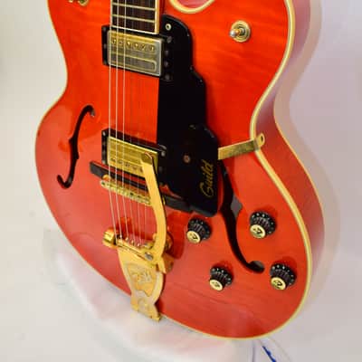 Guild X-170T "Manhattan" Hollow-Body Electric Guitar, Tennessee Orange image 3