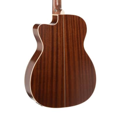 Cort OC4BTSG Essence Series ES-OC4 OM Cutaway Acoustic Electric Guitar. Black Top Semi Gloss image 4