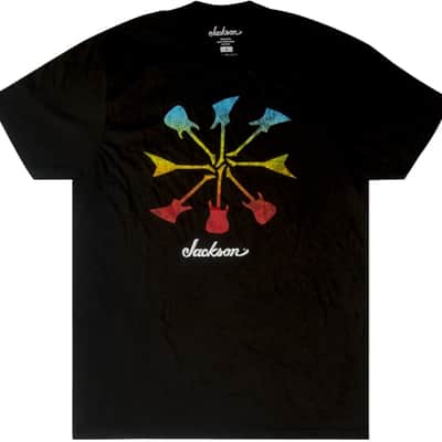 Jackson Guitars Guitar Shapes Logo Men's Tee T-Shirt, Black, SMALL (S) image 1