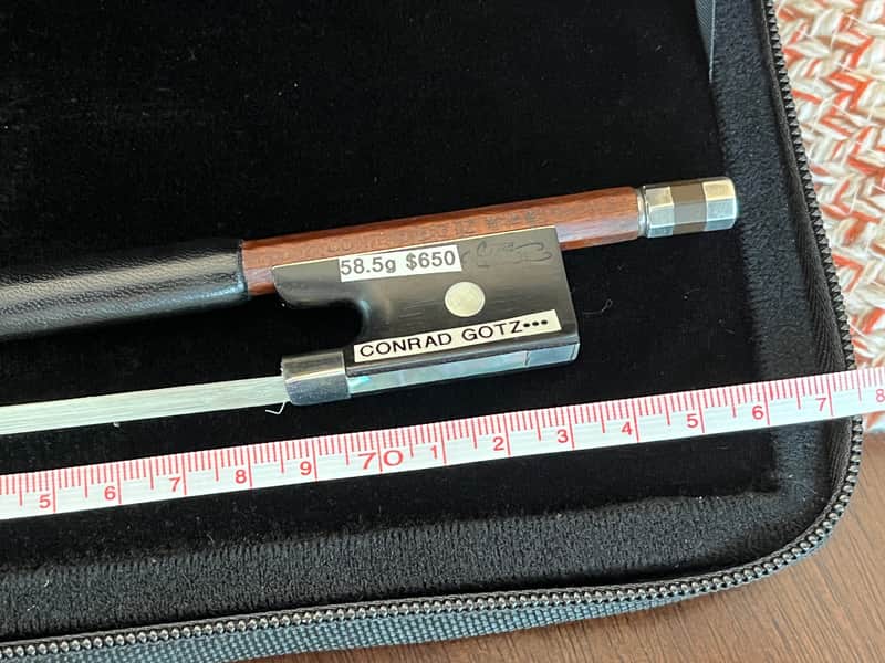 Antique vintage Conrad Gotz*** 3 star bow Violin Bow - grafted, repaired, and just a bit longer image 1