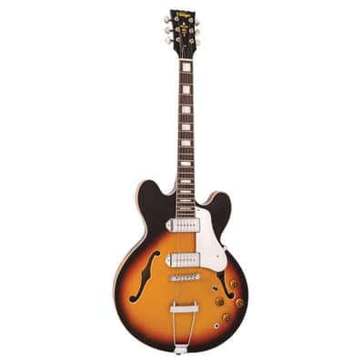 Vintage Guitars VSA500P ReIssued Semi-Hollow Electric Guitar - Vintage Sunburst image 2