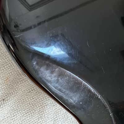 1970s Fender Mustang guitar body original black image 3