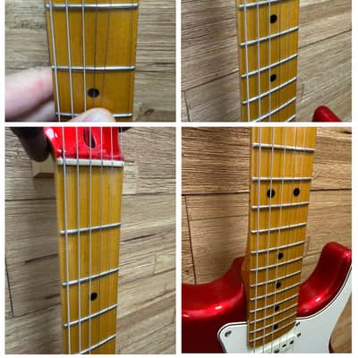 Squier Classic Vibe 50’s FSR Stratocaster - Candy Apple Red w/matching headstock -Upgraded tuners and pickups + sc image 10