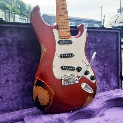 Custom Strat Candy Apple Red Rocker Relic Finish image 2