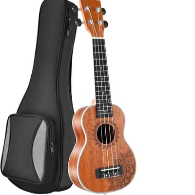 Soprano Ukelele Sapele Beginner 21 inch Ukulele Big Package Kit. Ukulele Ukalalee Suitable for adults Beginners. (21-Sapele) image 1