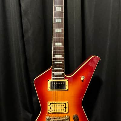 1983 Ibanez Destroyer II DT500CS – MIJ FujiGen – Cherry Sunburst Flame Top – X Series – Vintage Explorer image 2