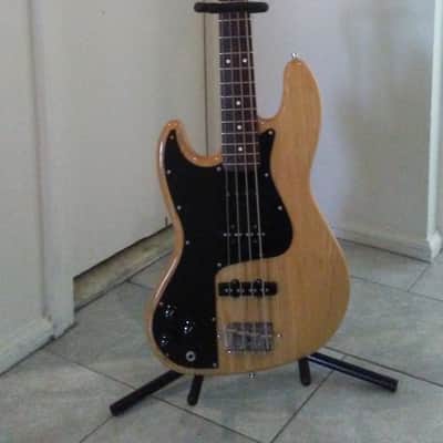 lefty Fender Jazz Bass 2007 w/gig bag - custom Marcus Miller pickguard - Natural Ash finish image 1