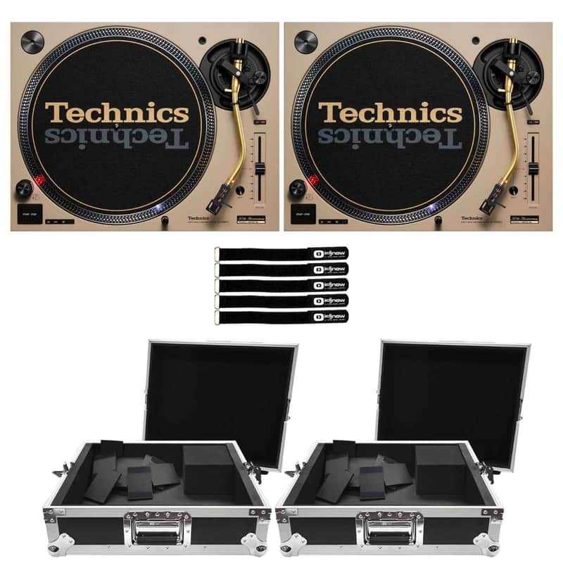 TECHNICS SL-1200M7LPC Limited Edition Beige Direct Drive DJ Turntables Pair w Cases image 1