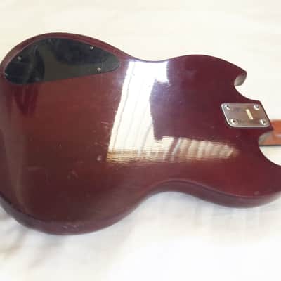Vintage Kinor SG Electric Guitar - 1969. Made in Japan. Transparent Cherry. image 10