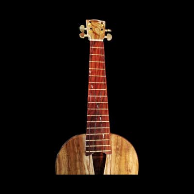 Koa with Live Edge Sound Hole Tenor Ukulele - SCJ Jazz Hat #137 image 8