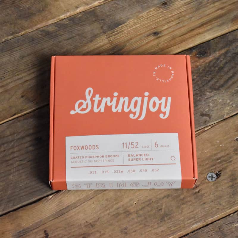 Stringjoy SJ-FW1152 Foxwoods Coated Phosphor Bronze Acoustic Guitar Strings Super Light Gauge 11-52 image 1