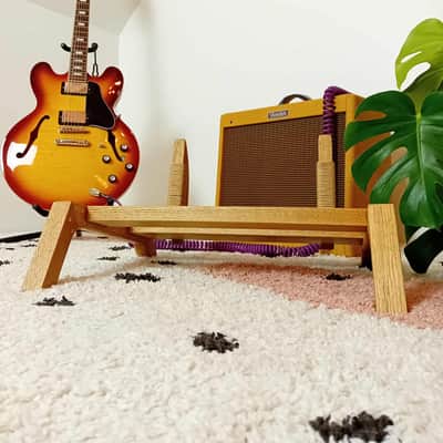 Lakefront Walnut-Dyed Amp Stand: Handmade Solid Wood Guitar Amplifier Stand with Danish Cord detail 2025 - walnut image 5