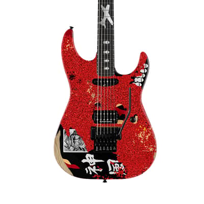 (Pre-Order) ESP Custom Shop George Lynch - Red Sparkle Painted Over Kamikaze-I Graphic Distressed With Matching Headstock image 3