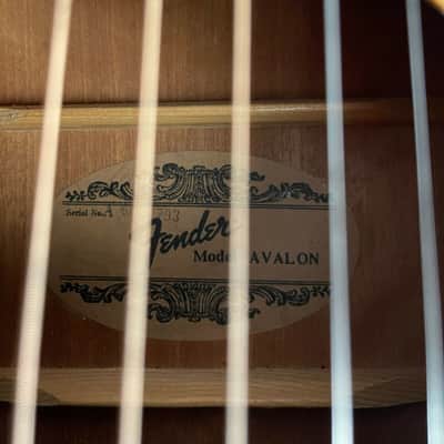 Fender Avalon California Series 1985-1992 MIK Natural Vintage Acoustic Guitar image 3