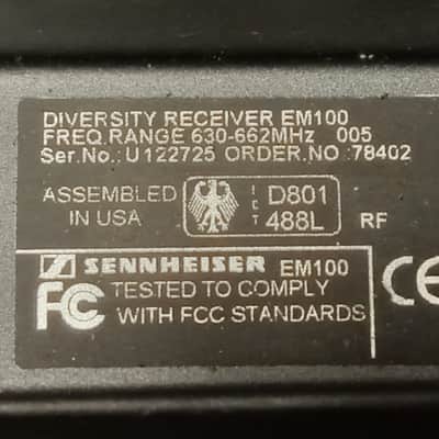 Sennheiser EW100 Diversity Receiver serial U122725 image 7