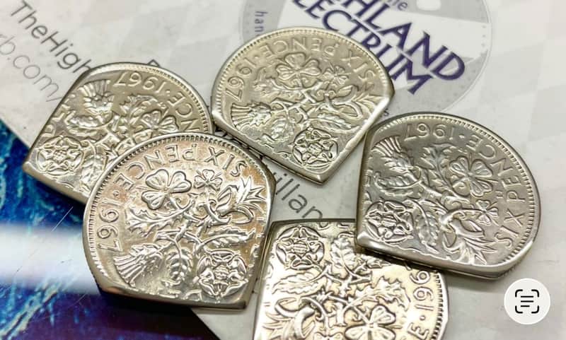 **Special Offer 20% Discount** Two (2) “Brian May Inspired “ Queen Elizabeth Sixpence Coin Guitar Picks. image 1