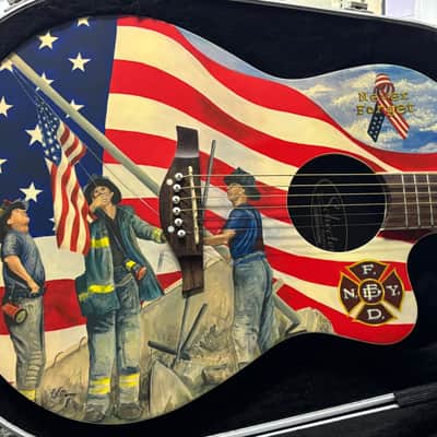 #104/125 Fireman's 9/11 NYC New York City Tribute 2002 Schecter Custom Diamond Series Acoustic image 2
