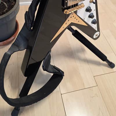 2003 Epiphone Flying V Korina MIK Korean Gibson Logo Ebony Black Guitar image 19