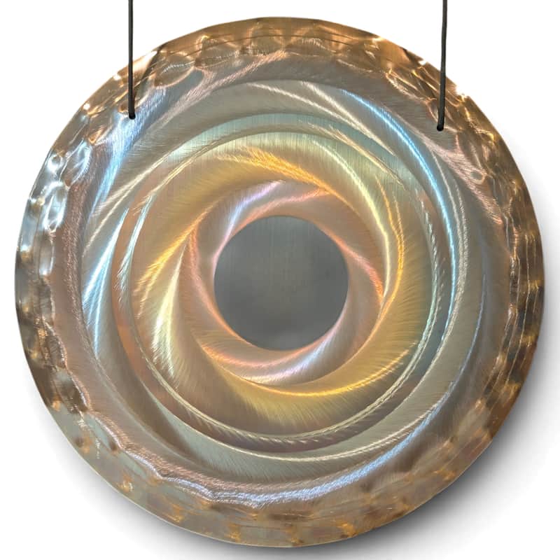 D3-40 Grotta Sonora 15" Nickel Silver Handheld Gong image 1