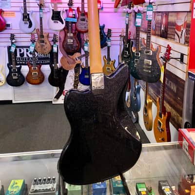 Fender Limited Edition Gold Foil Pickup Jazzmaster, Black Sparkle with Gig Bag image 7