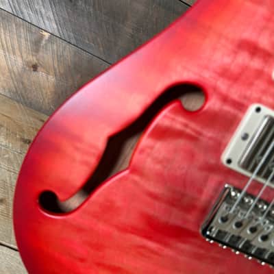 PRS S2 Wood Library Special Semi-Hollow Quilted Top Ebony Fretboard Satin Bonnie Pink Cherry Burst  S2088417 image 2