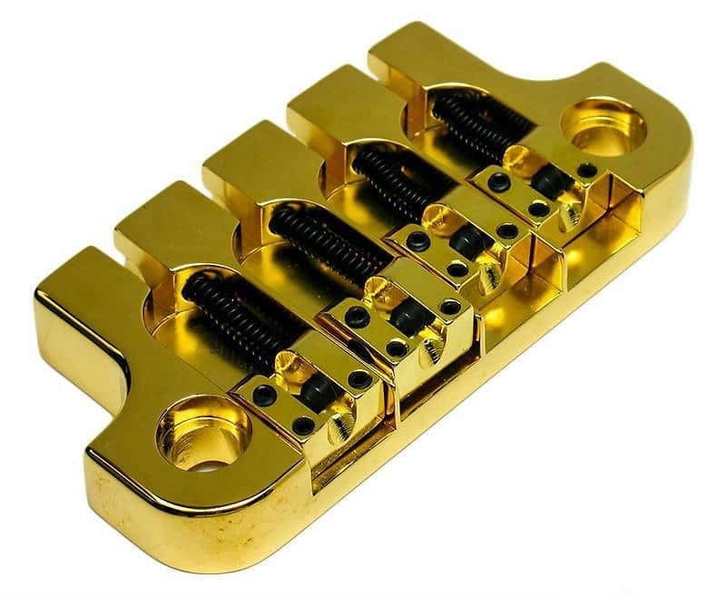 Hipshot SUPERTONE 2-Point Bass Guitar Bridge for 1967-1973 Gibson GOLD image 1
