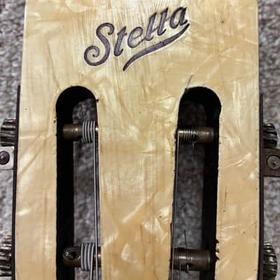 RARE! 1920s - 1930s Oscar Schmidt Stella Gambler Concert Ladder Braced Parlor Guitar Ready To Go! image 12