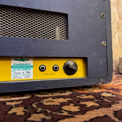 Vintage 1970s Carlsbro 50 Top Custom Colour Blue Guitar Valve Amplifier Head image 14
